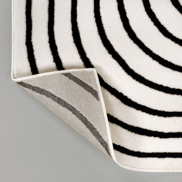 Freya High-Low Modern Scandinavian Arch Stripe Monotone Indoor/Outdoor Area Rug